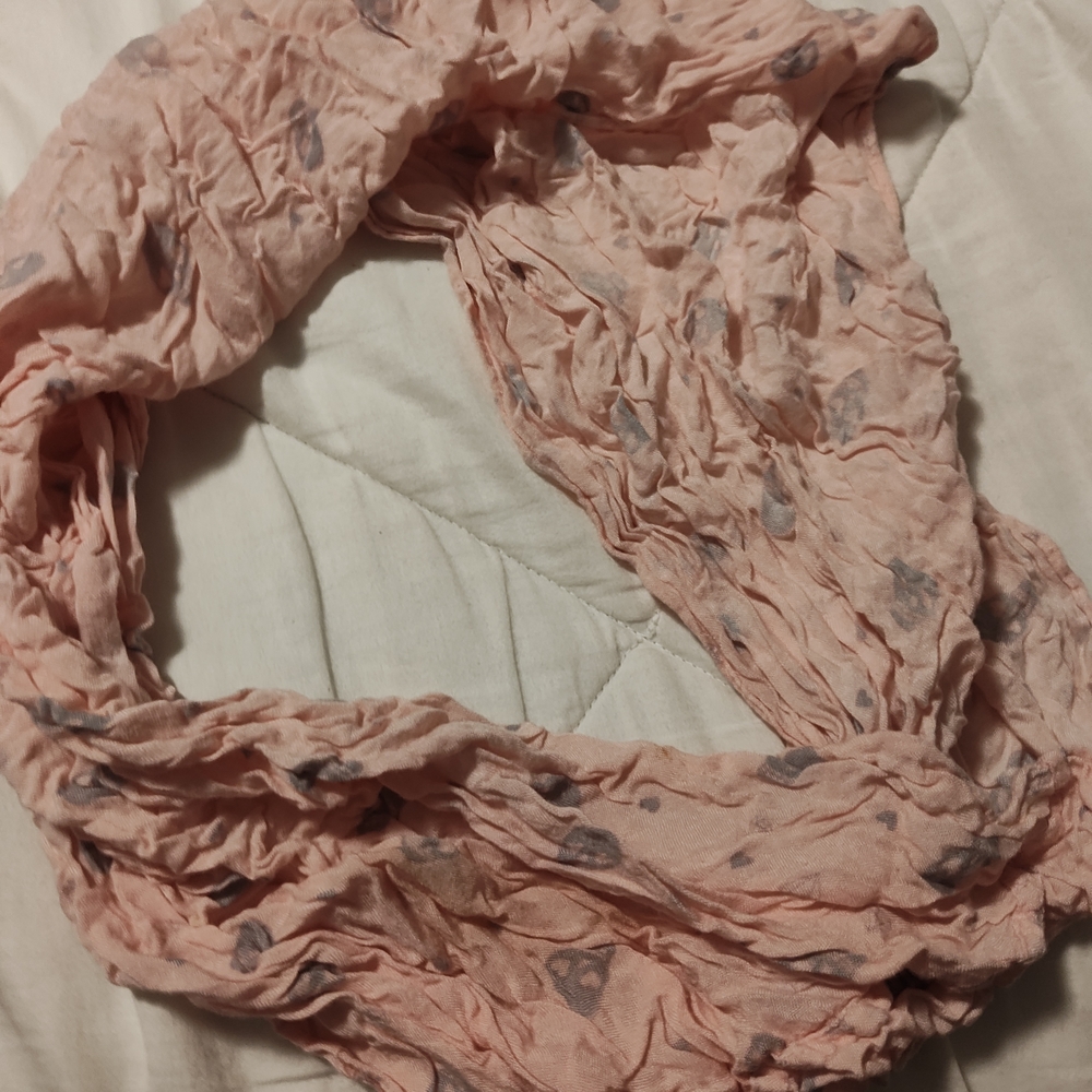 Pink Crinkled Scarf